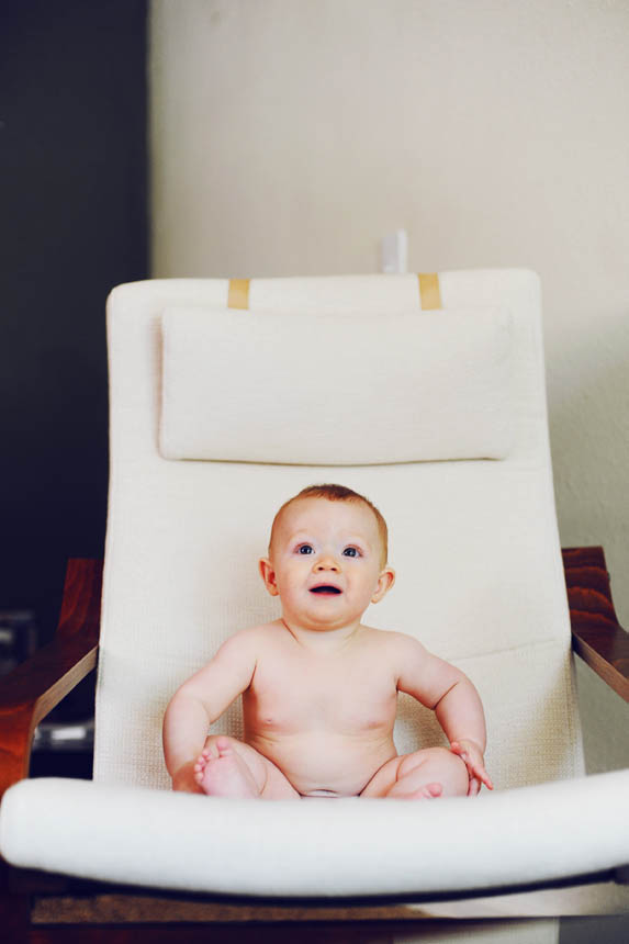 baby on chair