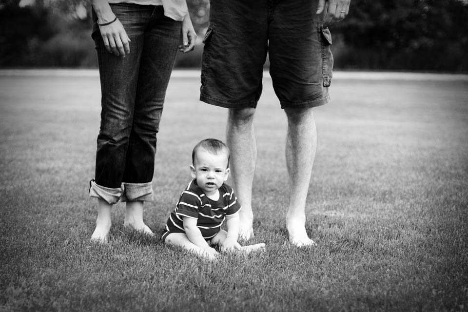 black and white baby portrait