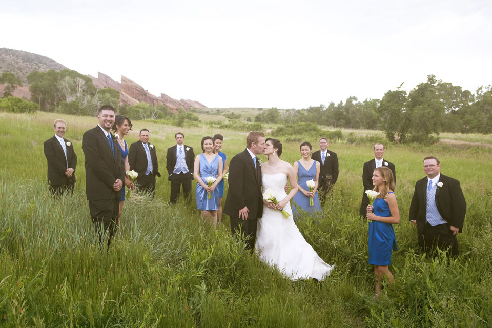 wedding party at Red Rocks