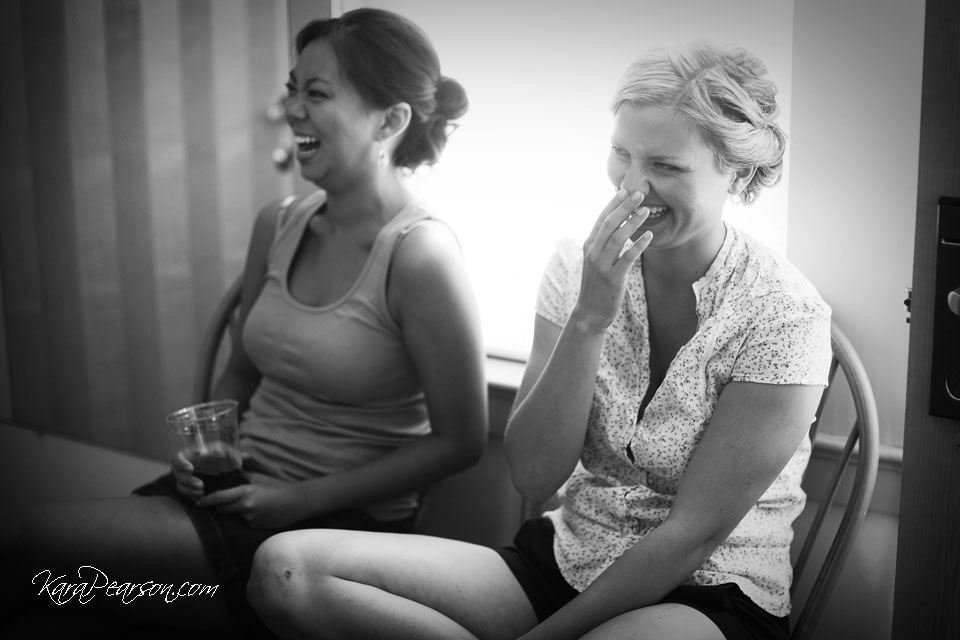 New York bride laughing