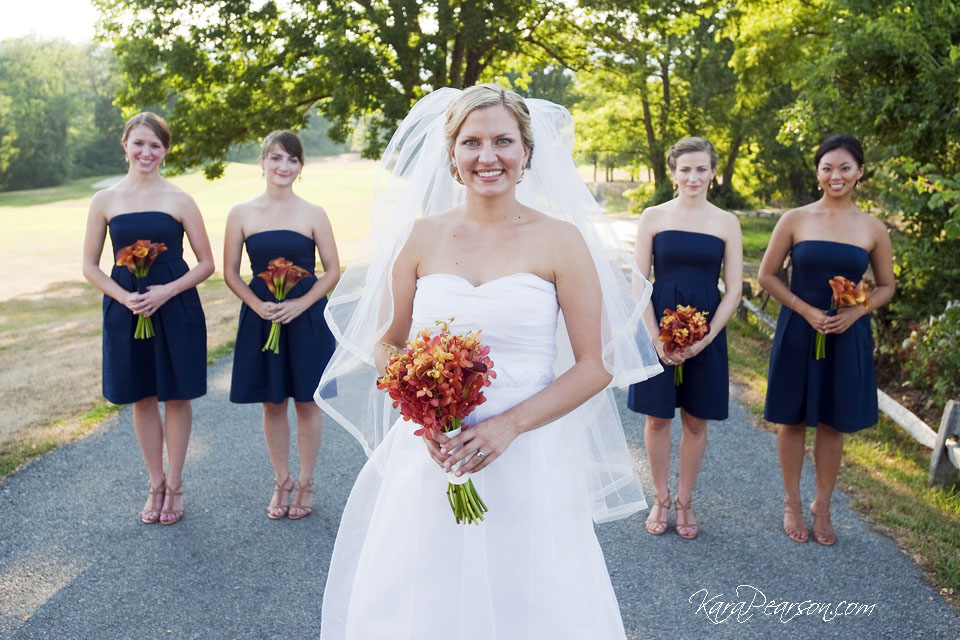 bride with bridesmaids