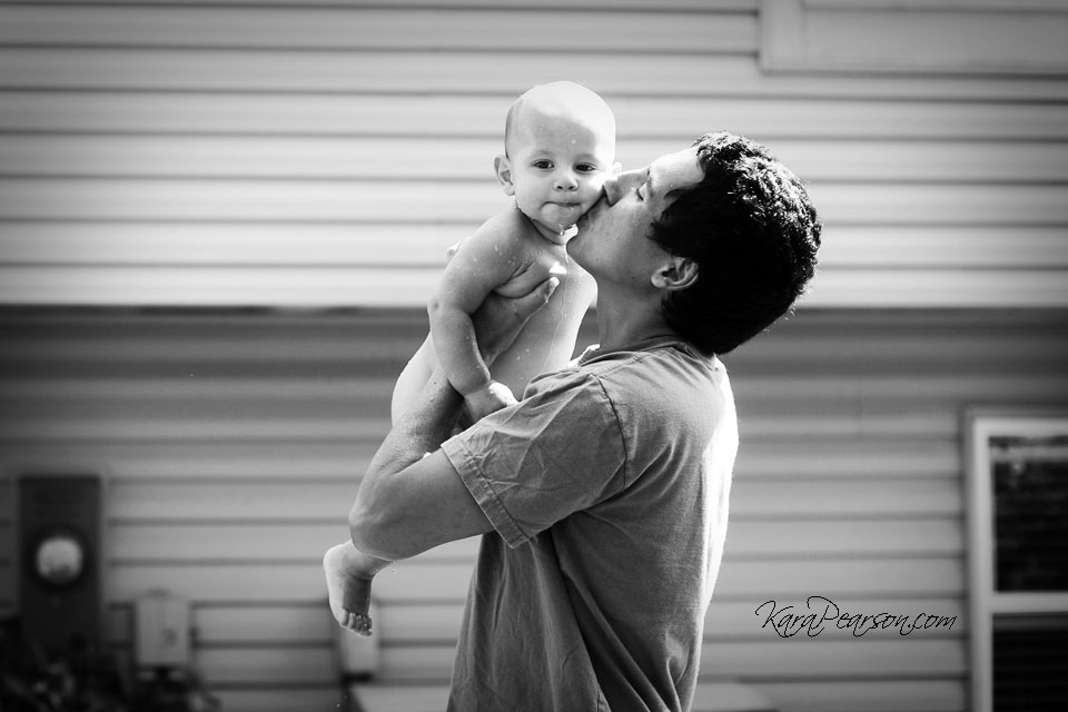 black and white outdoor portrait