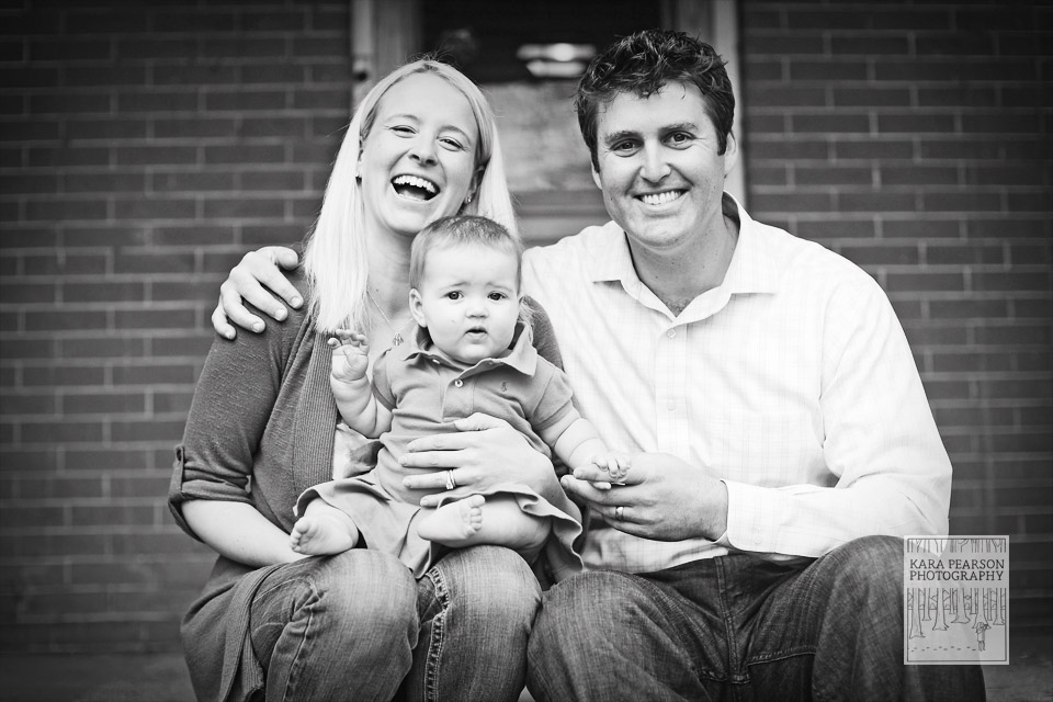 family posing for portrait in denver