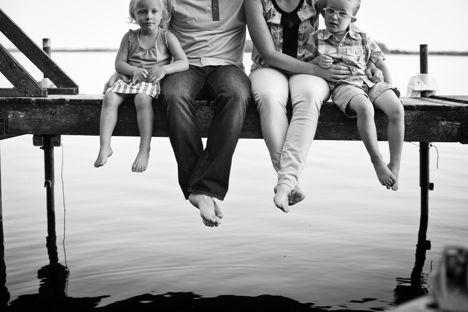 family portraits at the lake