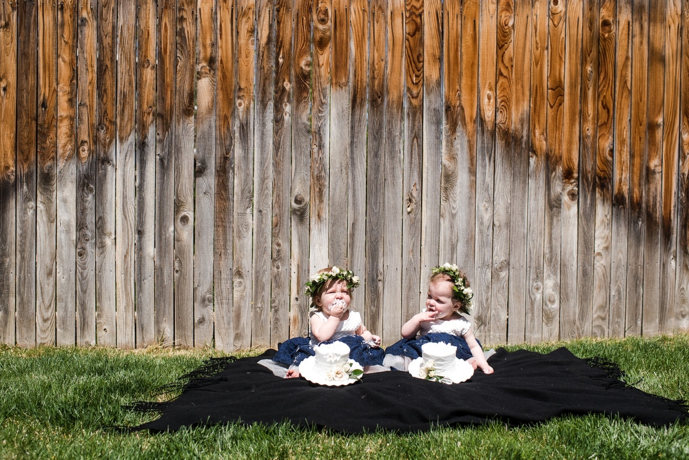 twin girls first year portraits