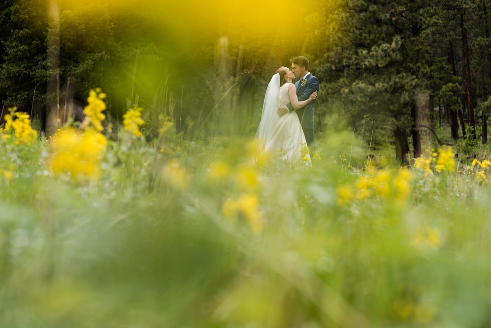 wedding portraits in the rain